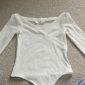 White ribbed bodysuit